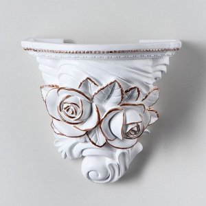 Кашпо "Розы", белый цвет, 16 х20 см