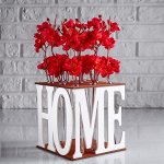 Кашпо деревянное с 9 колбами &quot;Home&quot;, морёный белый Дарим Красиво