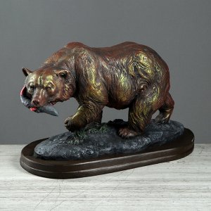 Сувенир "Медведь с рыбой" 25 см, микс
