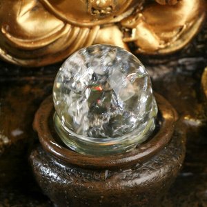 Фонтан настольный от сети, подсветка "Ганеша в храме" бронза 40х25х25 см