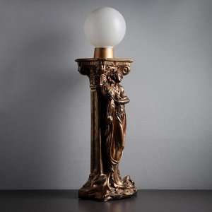 Лампа интерьерная "Девушка у колонны" шар, бронза 90см
