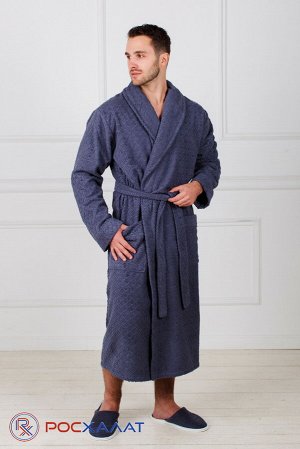 Жаккардовый мужской махровый халат с шалькой МЗ-11 (84)