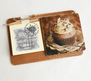 Handmade магнит подарочный на холодильник Шоколадный кекс с блоком для записей Milotto арт.003508