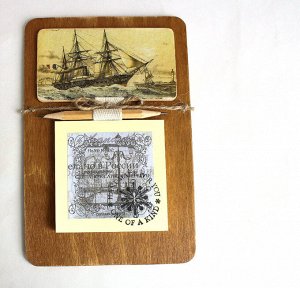 Handmade мужской сувенирный магнит Парусник-пароход с блоком для записей Milotto арт.003497
