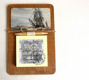 Мужской сувенирный магнит handmade Парусник с блокнотом для записей Milotto арт.003491