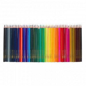 Карандаши цветные 50 цветов, трёхгранные, матовые, деревянные, в картонной коробке