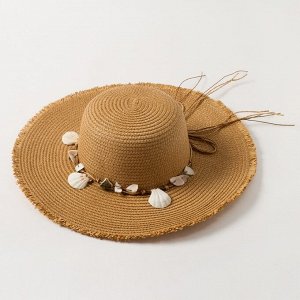 Шляпа женская MINAKU "Морская", размер 56-58, цвет бежевый