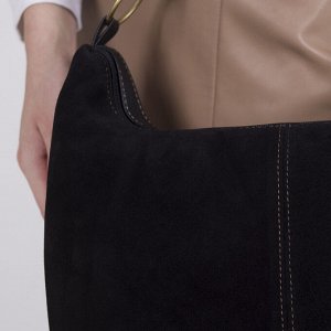 Сумка женская, 2 отдела на молниях, наружный карман, цвет чёрный