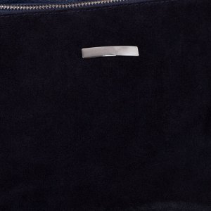 Сумка женская, 3 отдела на молнии, наружный карман, длинный ремень, цвет синий