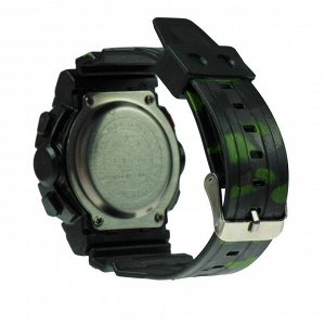 Часы наручные электронные мужские "Защитник", с силиконовым ремешком, микс