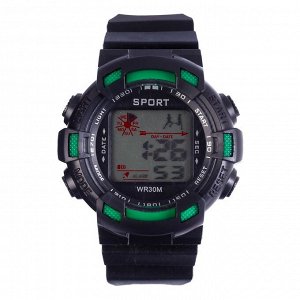 Часы наручные "Sport-2", электронные, с силиконовым ремешком и календарем, l=22 см 4452576