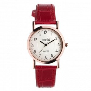 Часы наручные женские "Аннеси", d=2.5 см, красный ремешок 4597403