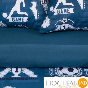 Постельное бельё "Этель" 1.5 сп Soccer 143*215 см, 150*214 см, 50*70 см - 2 шт, поплин 125 г/м2 (Прямоугольная ПВХ)