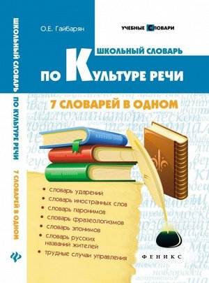 Школьный словарь по культуре речи:7 словарей 318стр., 84*108/32мм, Твердый переплет