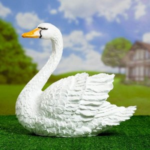 Садовая фигура "Лебедь" средний белый 43*38*20см гипс