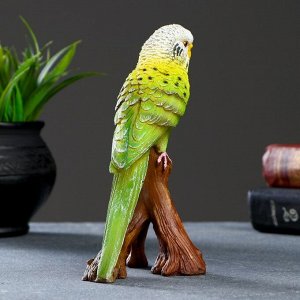 Фигурка полистоун «Зелёный попугай», 9.5x8x16.5 см