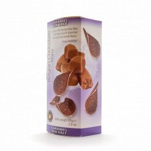 Шоколадные чипсы Belgian Milk Chocolate Thins-Caramel&Sea Balt