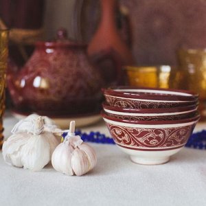 Пиала узбекский Риштанская Керамика «Узоры», 150 мл, d=11.5 см, коричневая