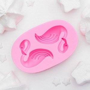 Молд силиконовый 7,5-4,5 см "Фламинго", цвет МИКС