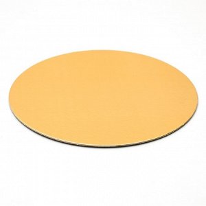 Подложка кондитерская, круглая, золото-белый, 20 см, 1,5 мм