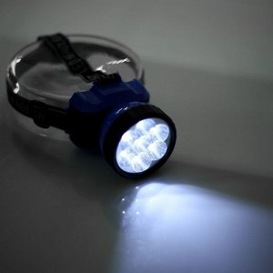 Фонарь  налобный аккумуляторный 7 Вт, 1200 мАч, 7 LED, 2 режима, микс, 7х9 см