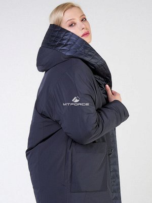Женская зимняя классика куртка большого размера темно-серого цвета 118-931_123TC