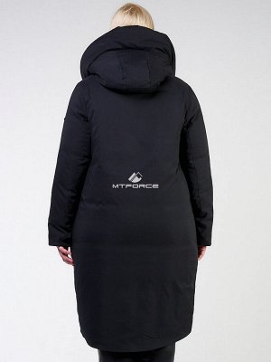 Женская зимняя классика куртка большого размера черного цвета 118-932_701Ch