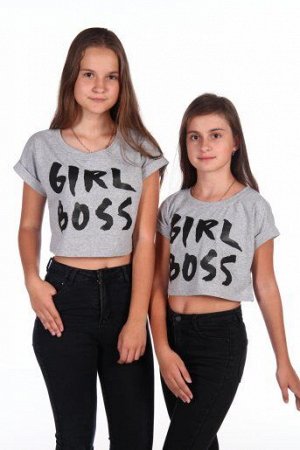 Футболка Girl Boss (Серый)