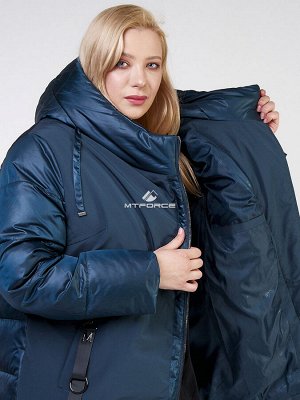 Женская зимняя классика куртка большого размера темно-зеленного цвета 85-951_079TZ
