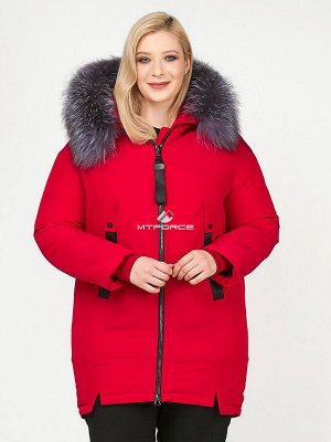 Женская зимняя молодежная куртка большого размера красного цвета 88-953_30Kr