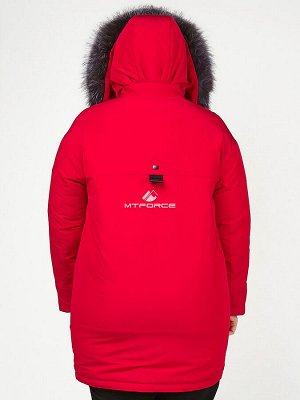 Женская зимняя молодежная куртка большого размера красного цвета 88-953_30Kr