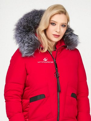 Женская зимняя молодежная куртка большого размера красного цвета 92-955_30Kr