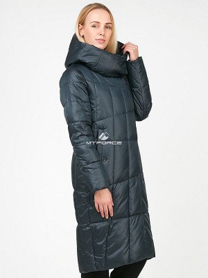 Женская зимняя молодежная куртка стеганная болотного цвета 9163_03Bt