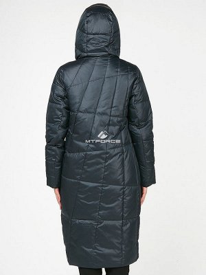 Женская зимняя молодежная куртка стеганная болотного цвета 9163_03Bt