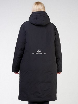 Женская зимняя классика куртка большого размера черного цвета 114-935_701Ch