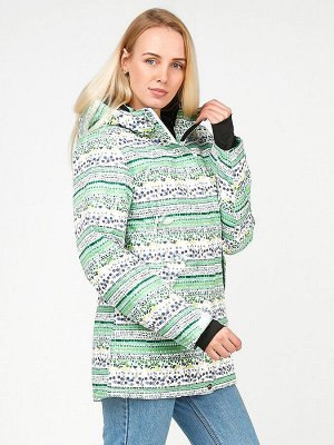 Женская зимняя горнолыжная куртка салатового цвета 1937Sl