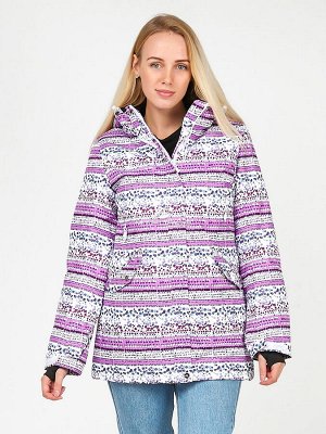 Женская зимняя горнолыжная куртка фиолетового цвета