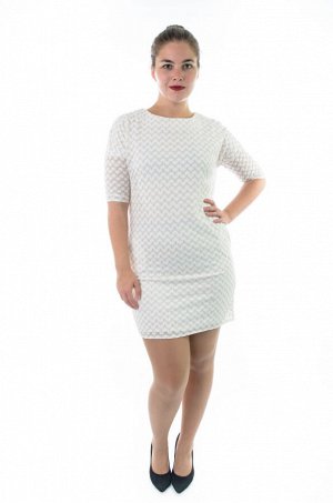 Женское платье мини белый 2856 размер 44