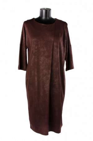Женское платье миди коричневое 6473 размер 50