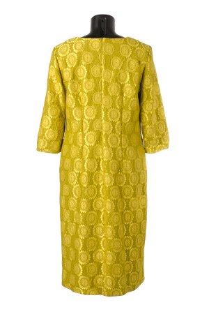 Женское платье миди желтое 227716 размер 44