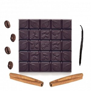 Шоколад горький 72% с кофе, ванилью, корицей на меду 50 гр.
