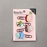 Скрепки-закладки &quot;Snacks&quot;, pink