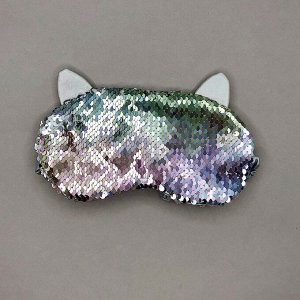 Маска для сна "Cat sequins", white