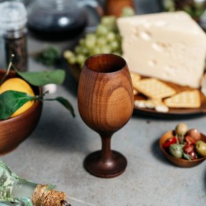 Бокал для вина из натурального кедра Mаgistrо, 16,5x7 см, цвет шоколадный