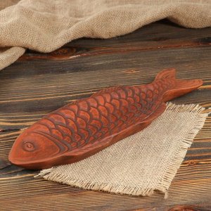 Селёдочница "Рыбка", 30 см, красная глина