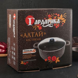 Кастрюля «Алтай» 5 л, стеклянная крышка, антипригарное покрытие