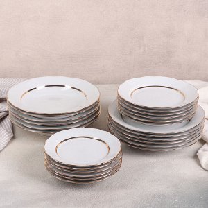 Набор тарелок с вырезным краем "Монреаль", 24 штуки