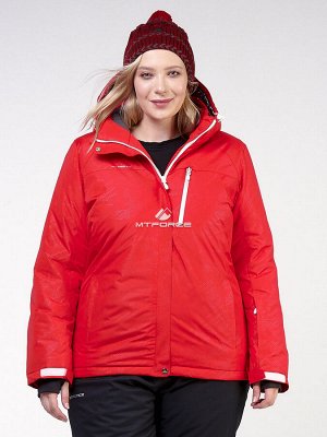 Женская зимняя горнолыжная куртка большого размера красного цвета 21982Kr