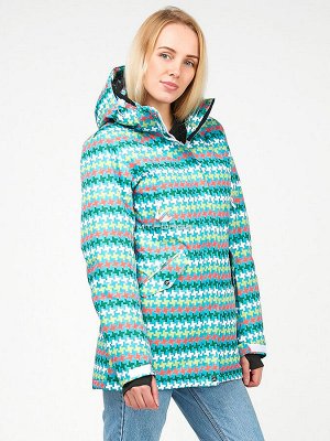 Женская зимняя горнолыжная куртка бирюзового цвета