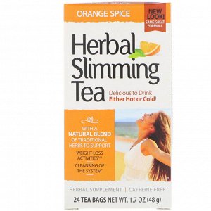 21st Century, Herbal Slimming Tea, Orange Spice, Caffeine Free, 24 Tea Bags, 1.7 oz (48 g)